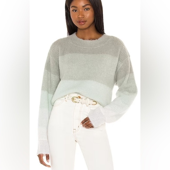 Free People Autumn Sky Sweater in Cloud Combo Womens Size XL Striped - Picture 1 of 6